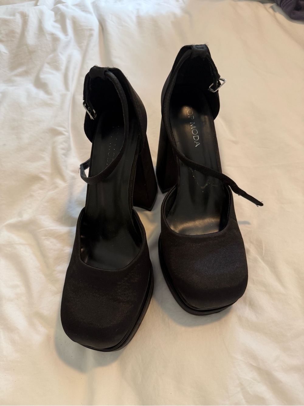 Black Ankle-Strap Platform Heels